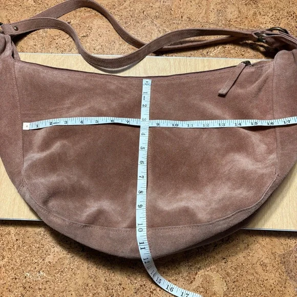 Free People Roma Suede Leather Slouchy Hobo Tote Bag - Picture 13 of 16